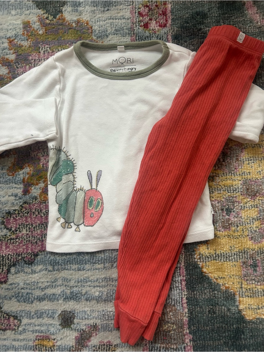 Mori White & Red Kids Set with The Very Hungry Caterpillar Graphic